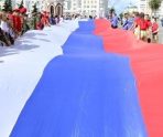 old 114034 В Оренбуржье развернули российский триколор рекордной длины