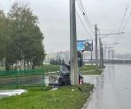 old 115804 В Саранске иномарка сгорела после наезда на опору ЛЭП