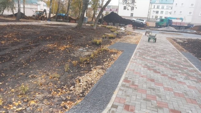 old 116610 Готовность прогулочной зоны на улице Димитрова в Саранске оценили в 77%
