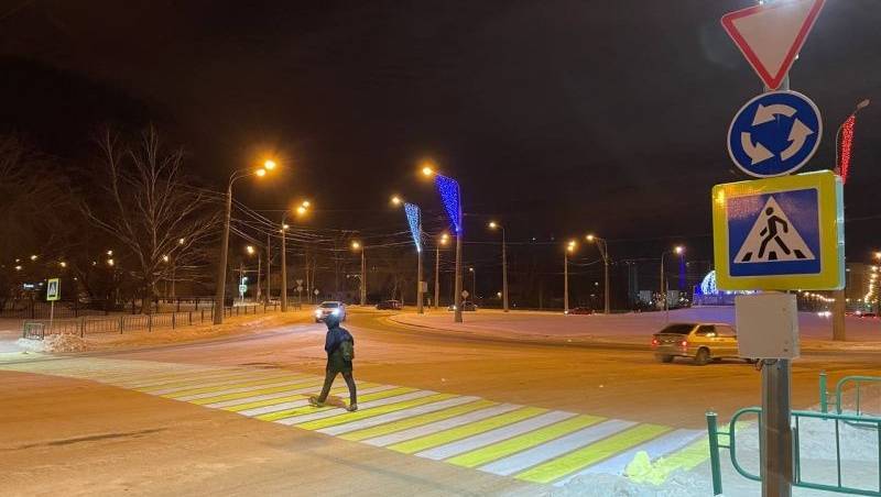 old 132562 В Саранске появились новые проекционные пешеходные переходы