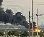 gorit neftebaza rostov 1 e1720841906648 В сети появилось видео пожара на нефтебазе в Ростовской области после удара ВСУ