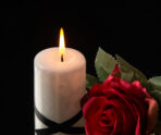 front view lighting candle with red flower black Стали известны подробности смерти актрисы из фильма «Гений» Людмилы Приходько