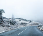 road surrounded with snowy mountains covered fog Власти Саранска рассказали, когда отремонтируют мост на Коммунистической