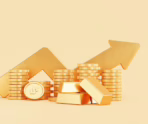 zolotaa rastusaa strelka so stopkami zolotyh monet i zolotymi slitkami biznes i finansovye sberezenia investicionnaa koncepcia fon 3d illustracia 148x124 jpg ПСБ запускает вклад со ставкой 20,5% за покупку драгметалла