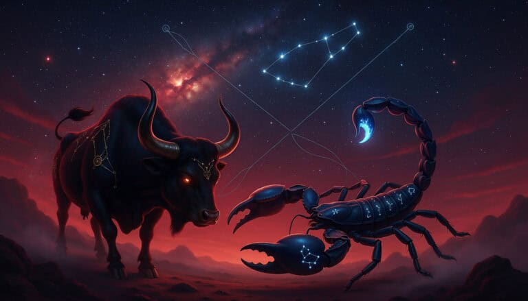 firefly two zodiac symbols — taurus bull and scorpio scorpion — facing each other night sky 879739 Телец и Скорпион: почему эти двое не могут ни быть вместе, ни разойтись